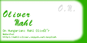 oliver mahl business card